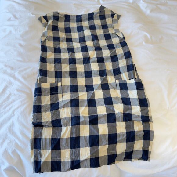 Stella McCartney Navy Plaid Silk Dress Size 40 - Picture 11 of 12